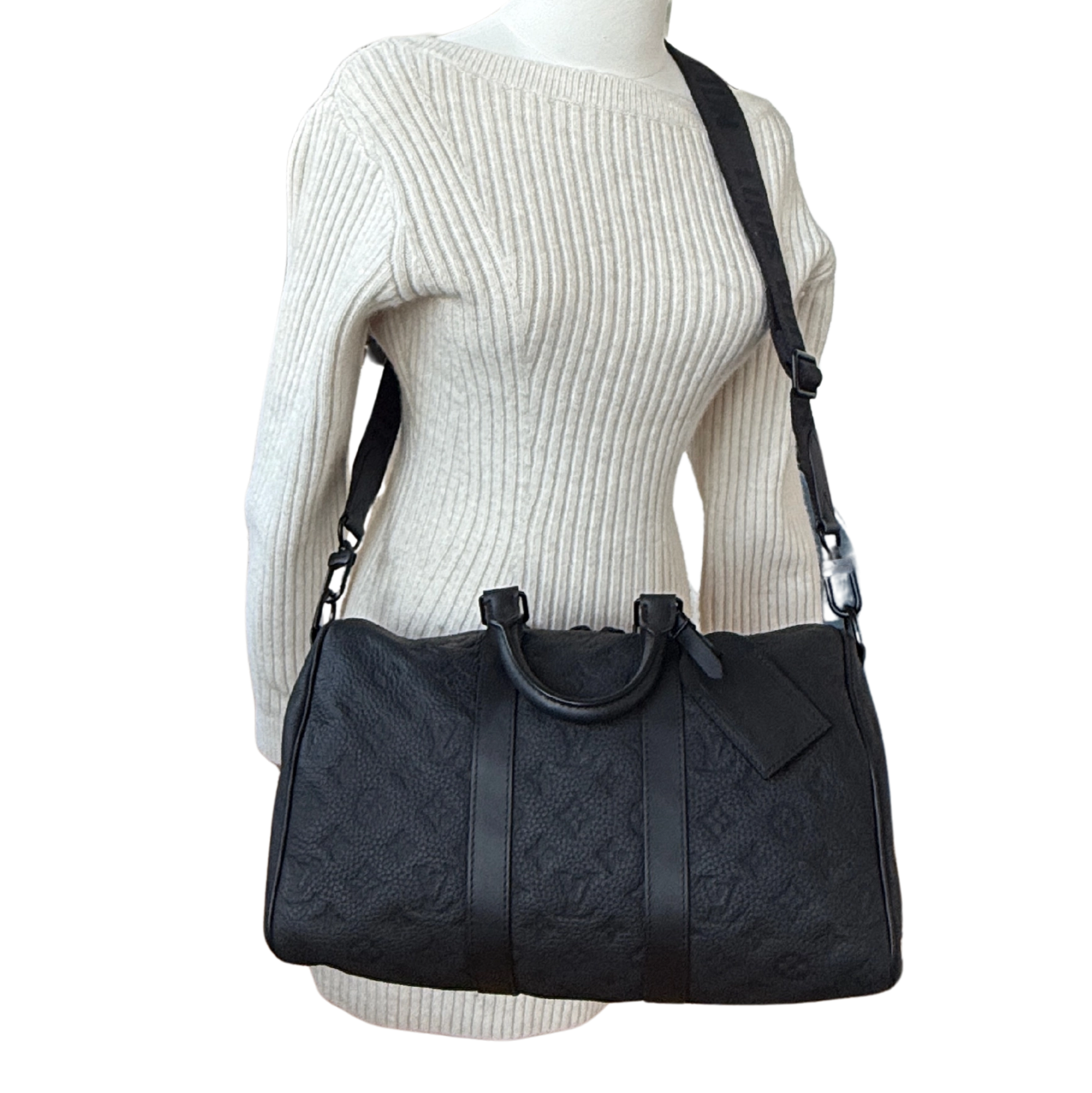 Louis Vuitton Keepall 35 mit Schulterriemen M22765 Schwarz / neuwertig Louis Vuitton