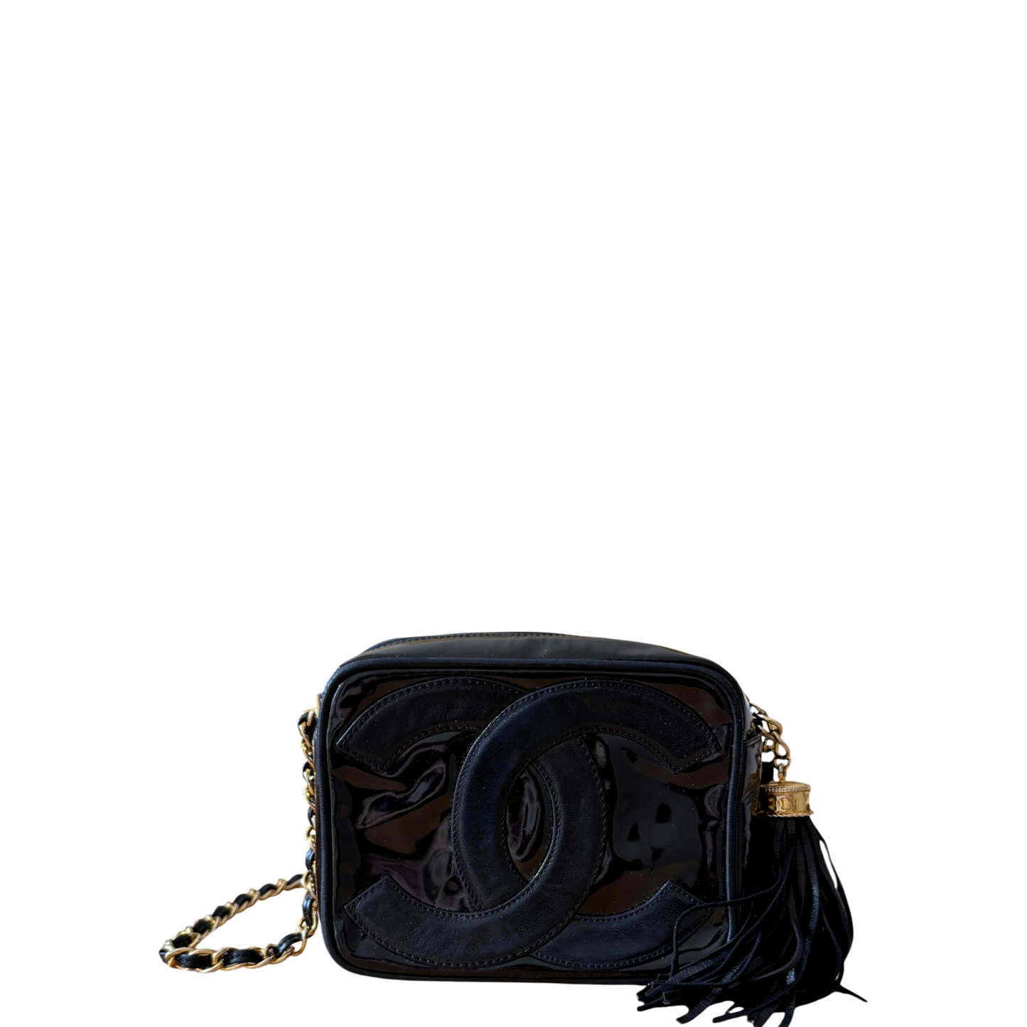 Chanel Vintage Lackleder Camerabag GHW / gut Chanel