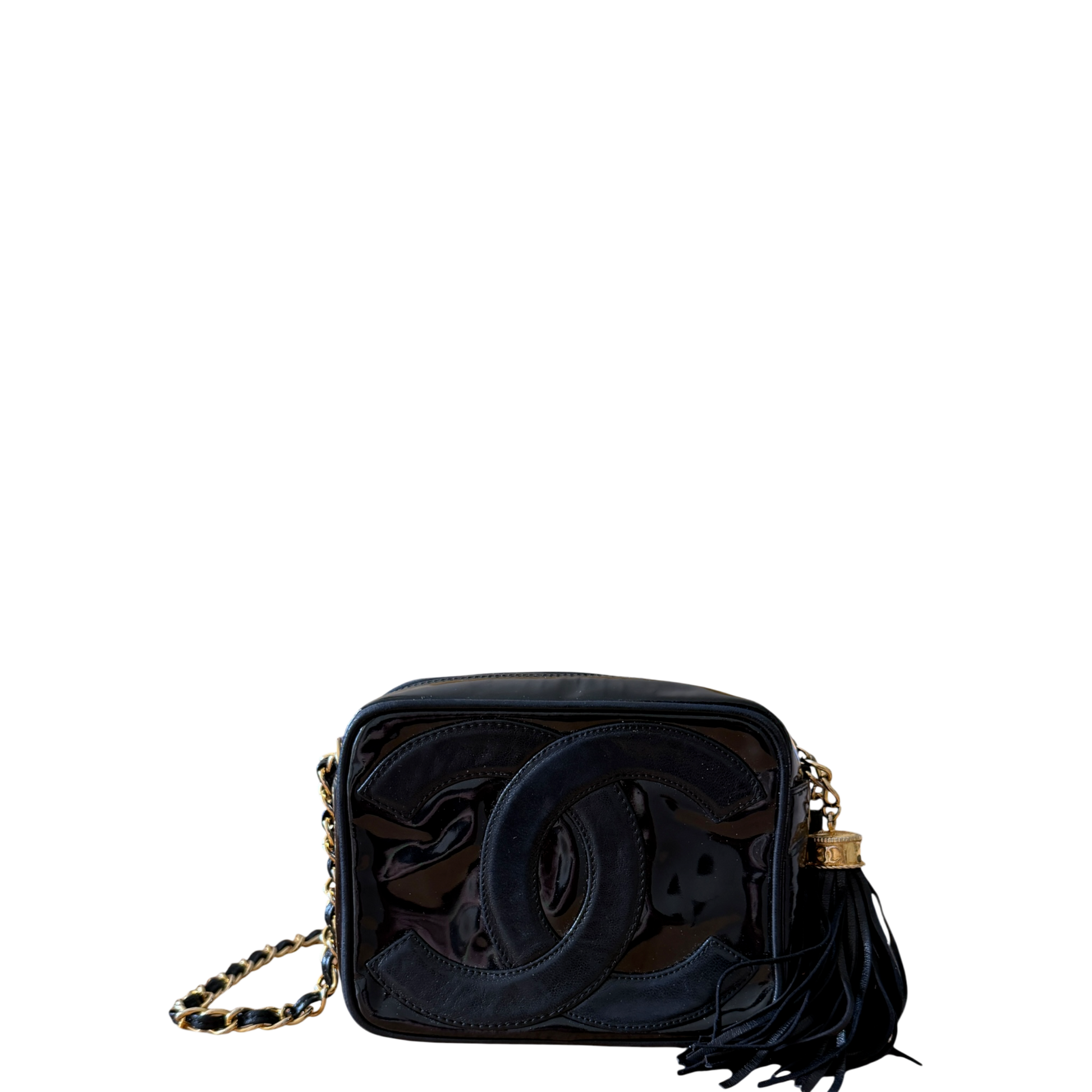 Chanel Vintage Lackleder Camerabag GHW / gut Chanel