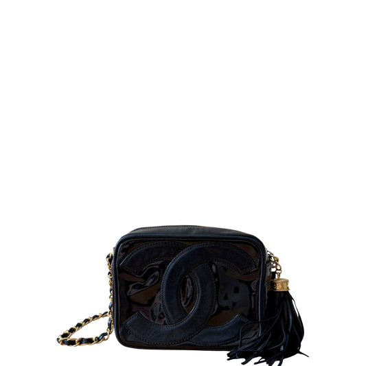 Chanel Vintage Lackleder Camerabag GHW / gut Chanel