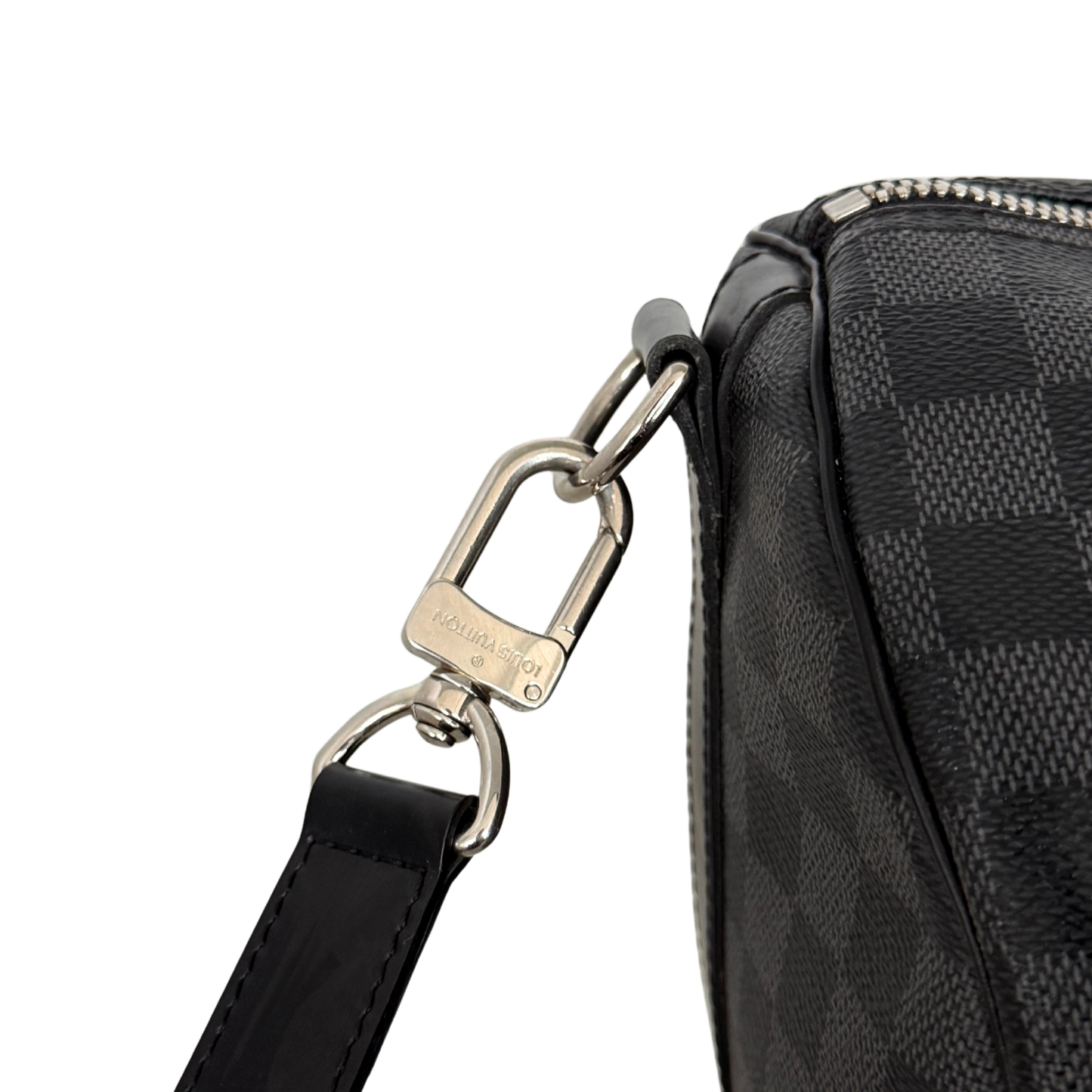 Louis Vuitton Keepall 45 mit Schulterriemen in Damier Graphite Canvas N41418 Schwarz / gut Louis Vuitton