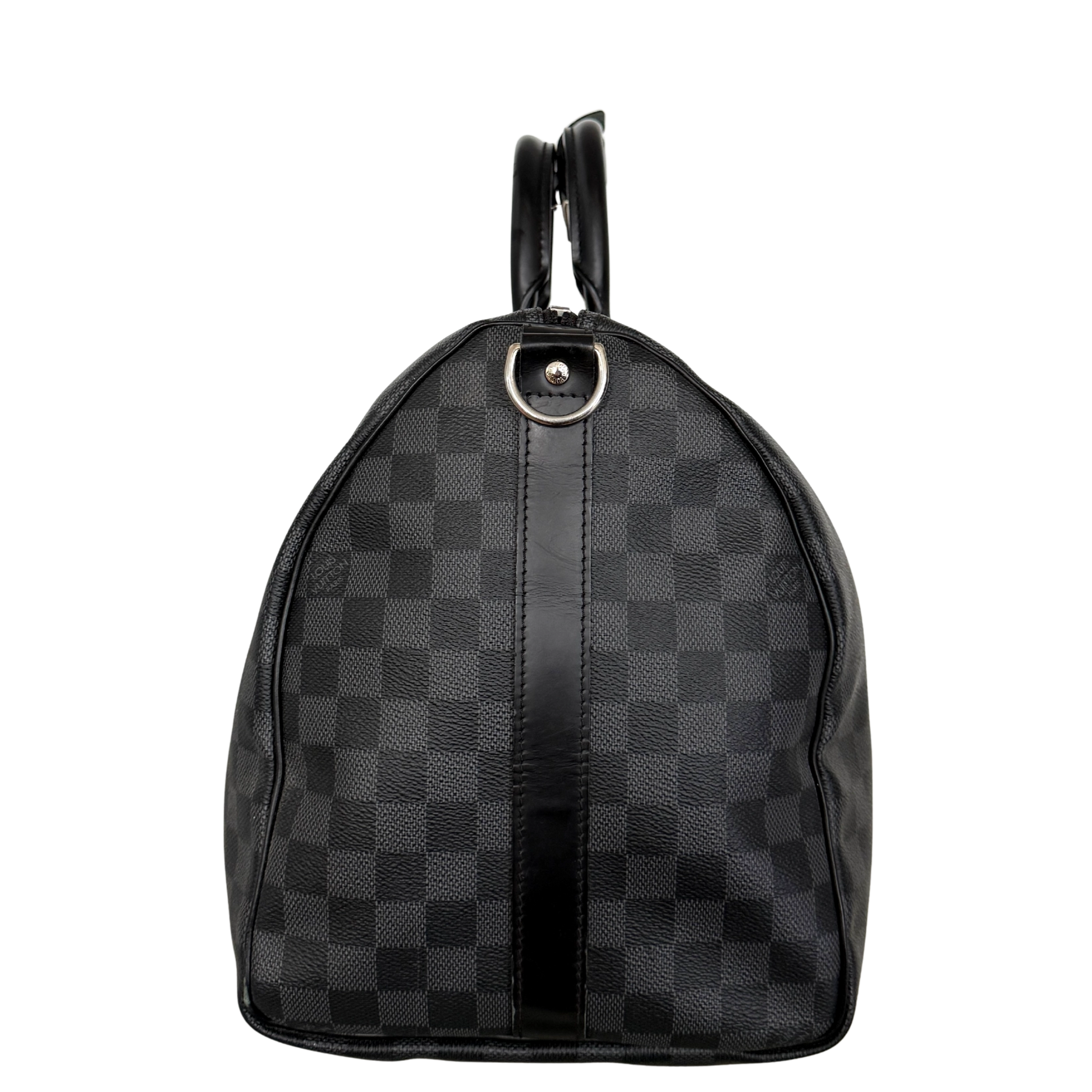 Louis Vuitton Keepall 45 mit Schulterriemen in Damier Graphite Canvas N41418 Schwarz / gut Louis Vuitton