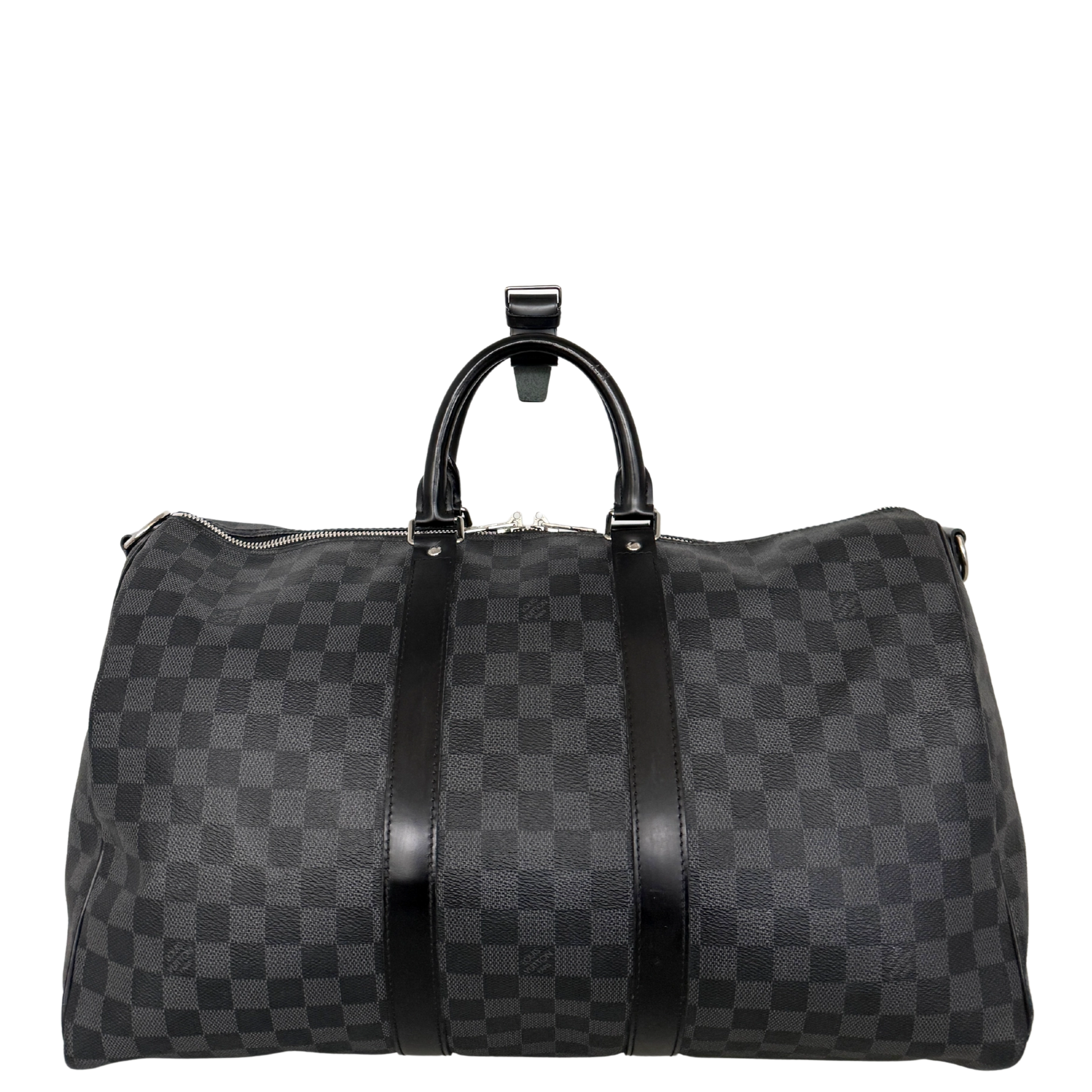Louis Vuitton Keepall 45 mit Schulterriemen in Damier Graphite Canvas N41418 Schwarz / gut Louis Vuitton