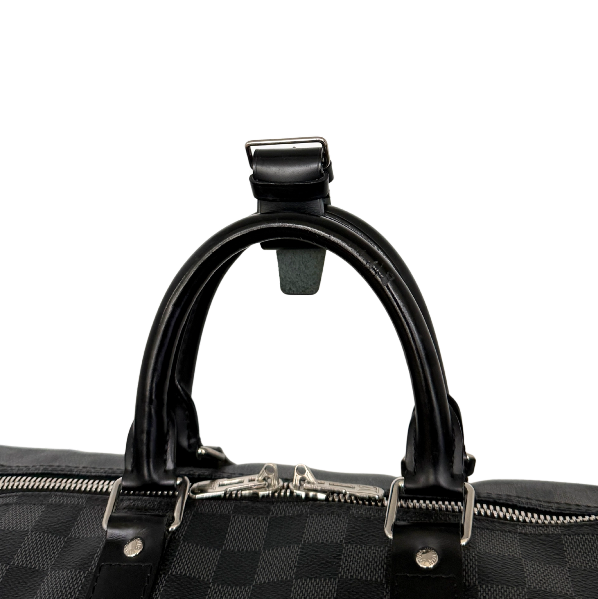 Louis Vuitton Keepall 45 mit Schulterriemen in Damier Graphite Canvas N41418 Schwarz / gut Louis Vuitton