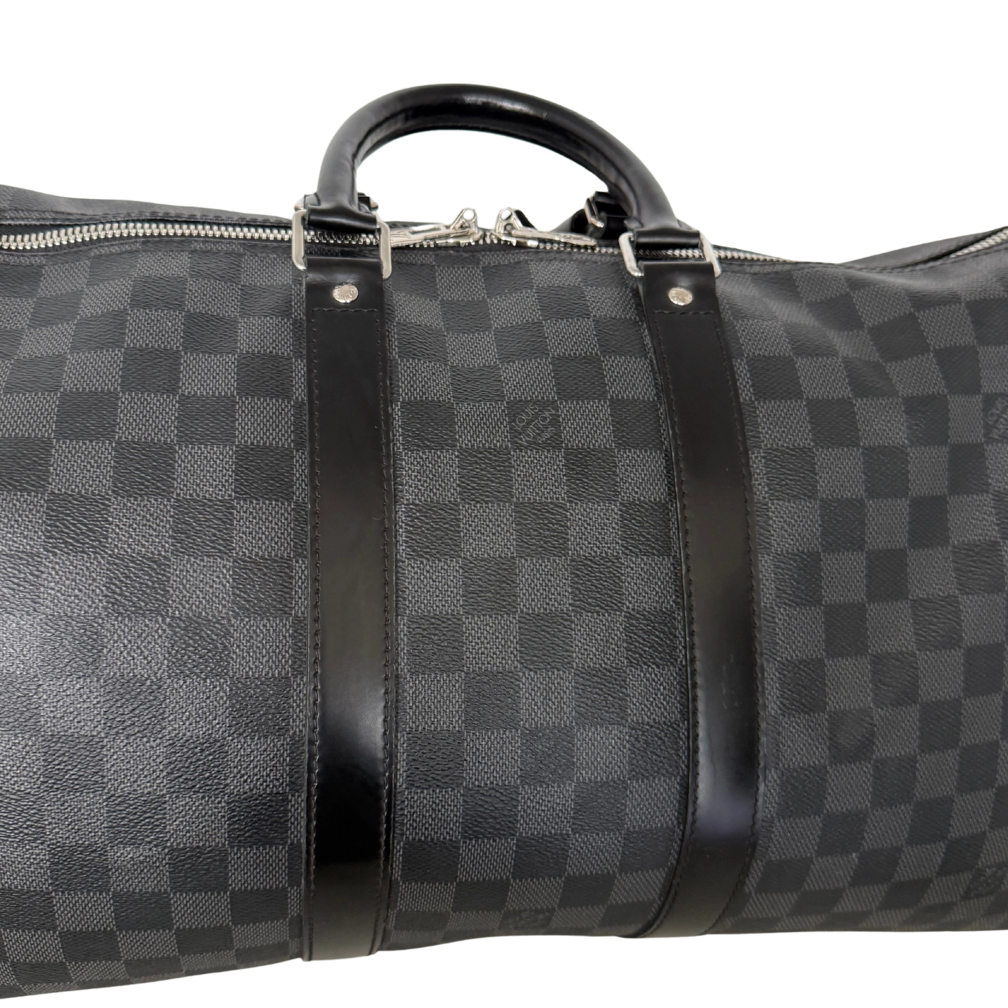 Louis Vuitton Keepall 45 mit Schulterriemen in Damier Graphite Canvas N41418 Schwarz / gut Louis Vuitton