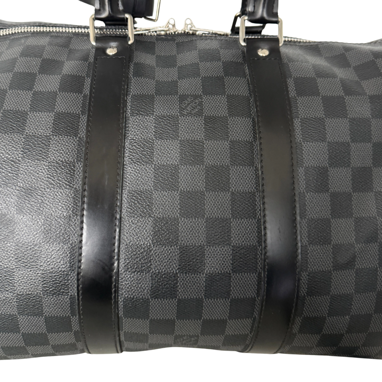 Louis Vuitton Keepall 45 mit Schulterriemen in Damier Graphite Canvas N41418 Schwarz / gut Louis Vuitton