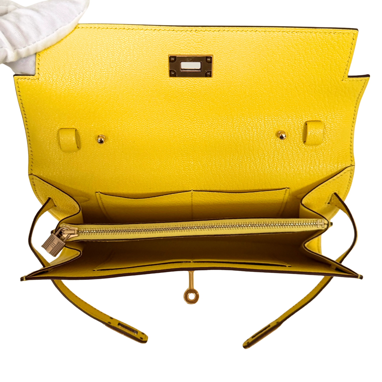 Hermès Kelly To Go Jaune Citron Fullset / neuwertig Hermès