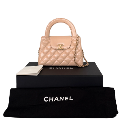 Chanel Kelly Mini Nano Shopper Handtasche Beige Fullset / neuwertig