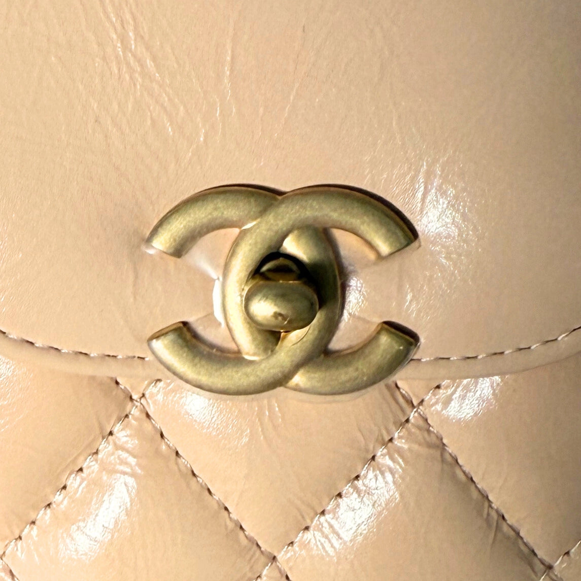 Chanel Kelly Mini Nano Shopper Handtasche Beige Fullset / neuwertig