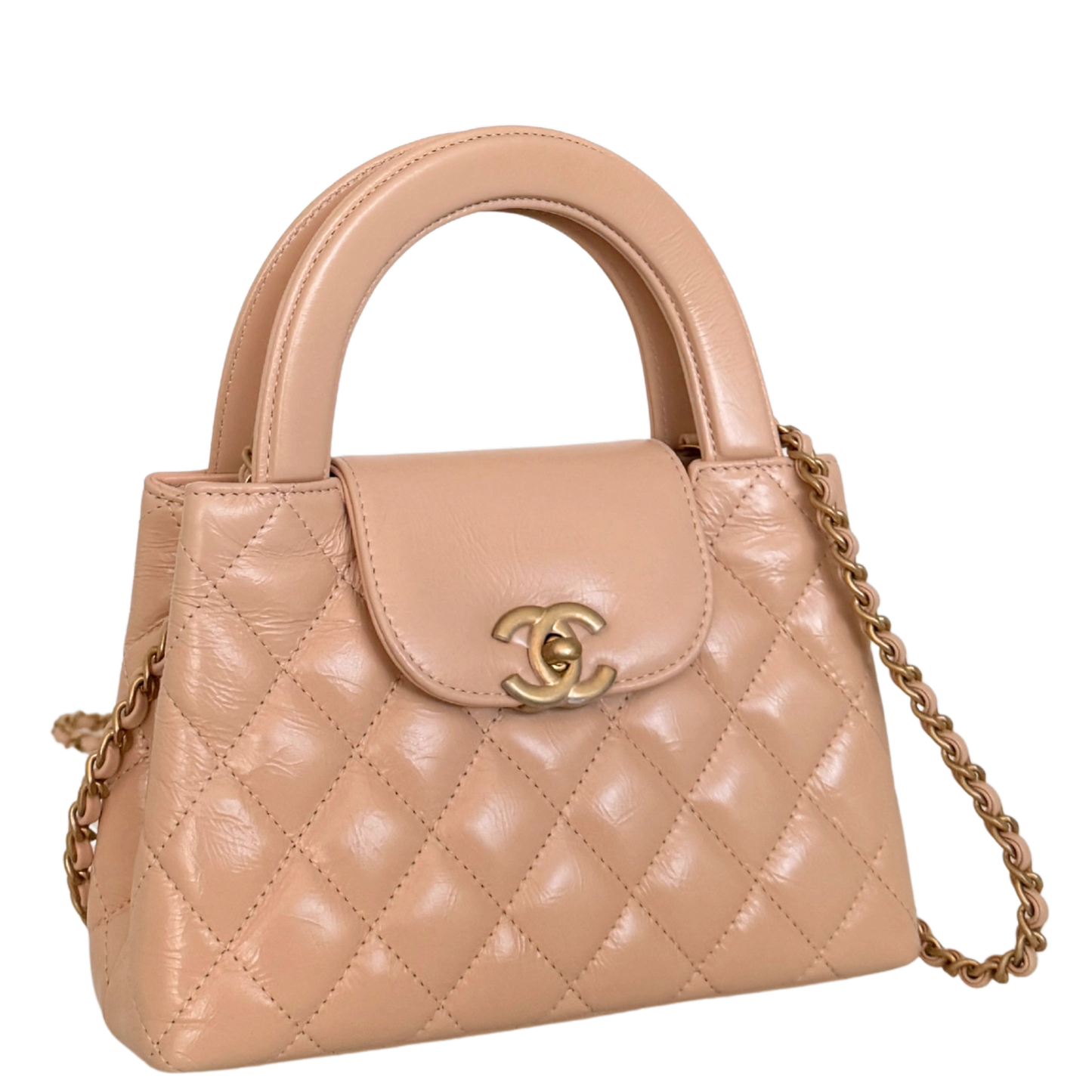 Chanel Kelly Mini Nano Shopper Handtasche Beige Fullset / neuwertig