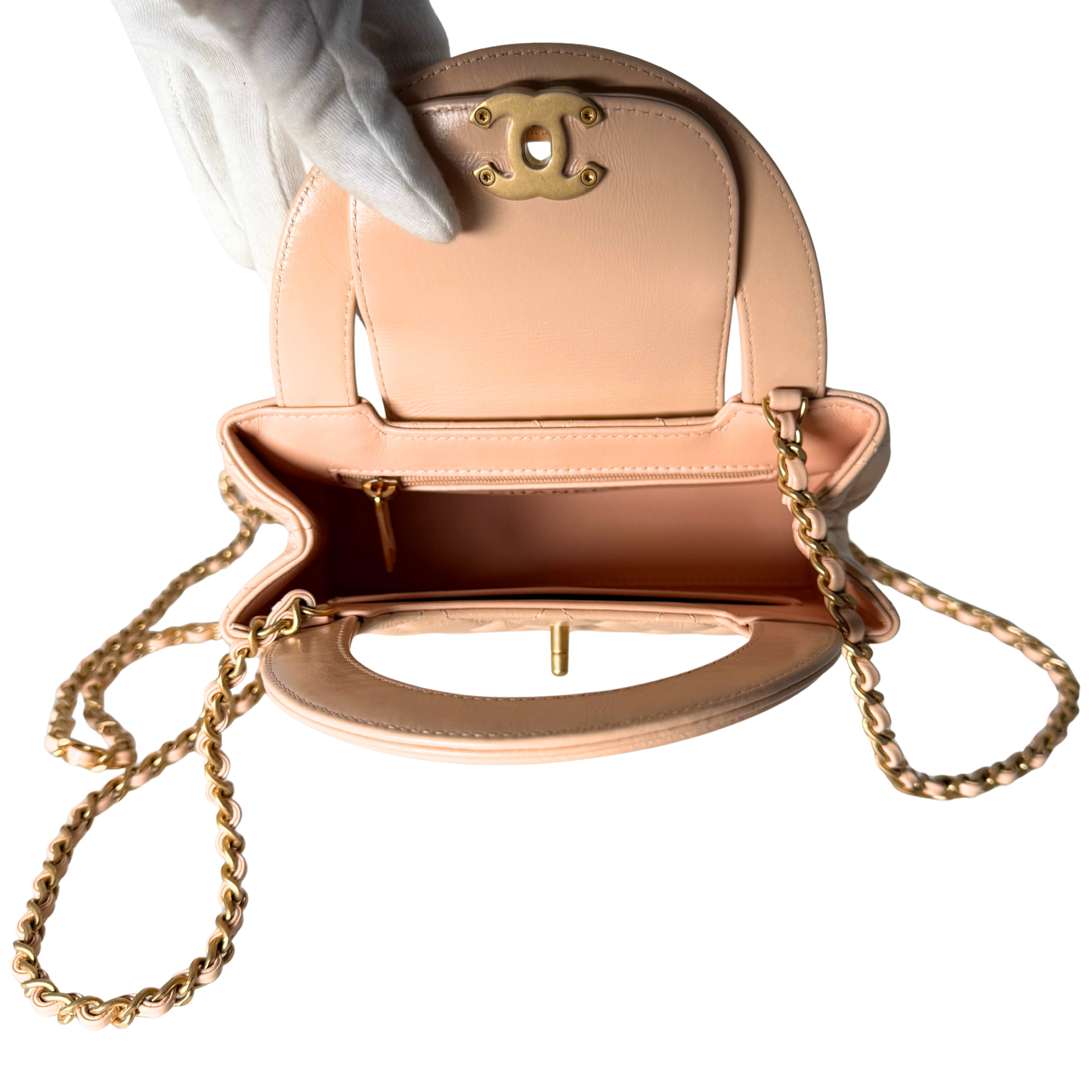 Chanel Kelly Mini Nano Shopper Handtasche Beige Fullset / neuwertig