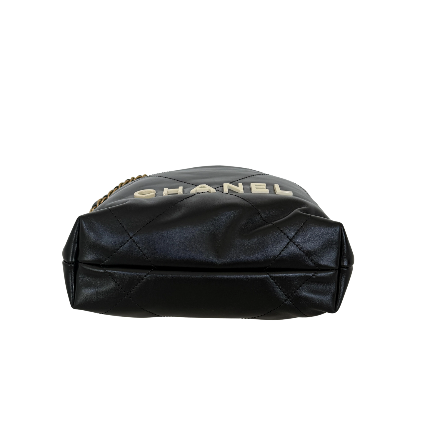 Chanel Kleine Chanel 22 Tasche Schwarz aus Kalbsleder goldene Hardware / neuwertig Chanel