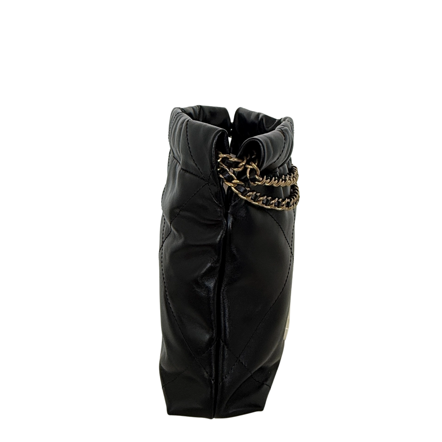 Chanel Kleine Chanel 22 Tasche Schwarz aus Kalbsleder goldene Hardware / neuwertig Chanel