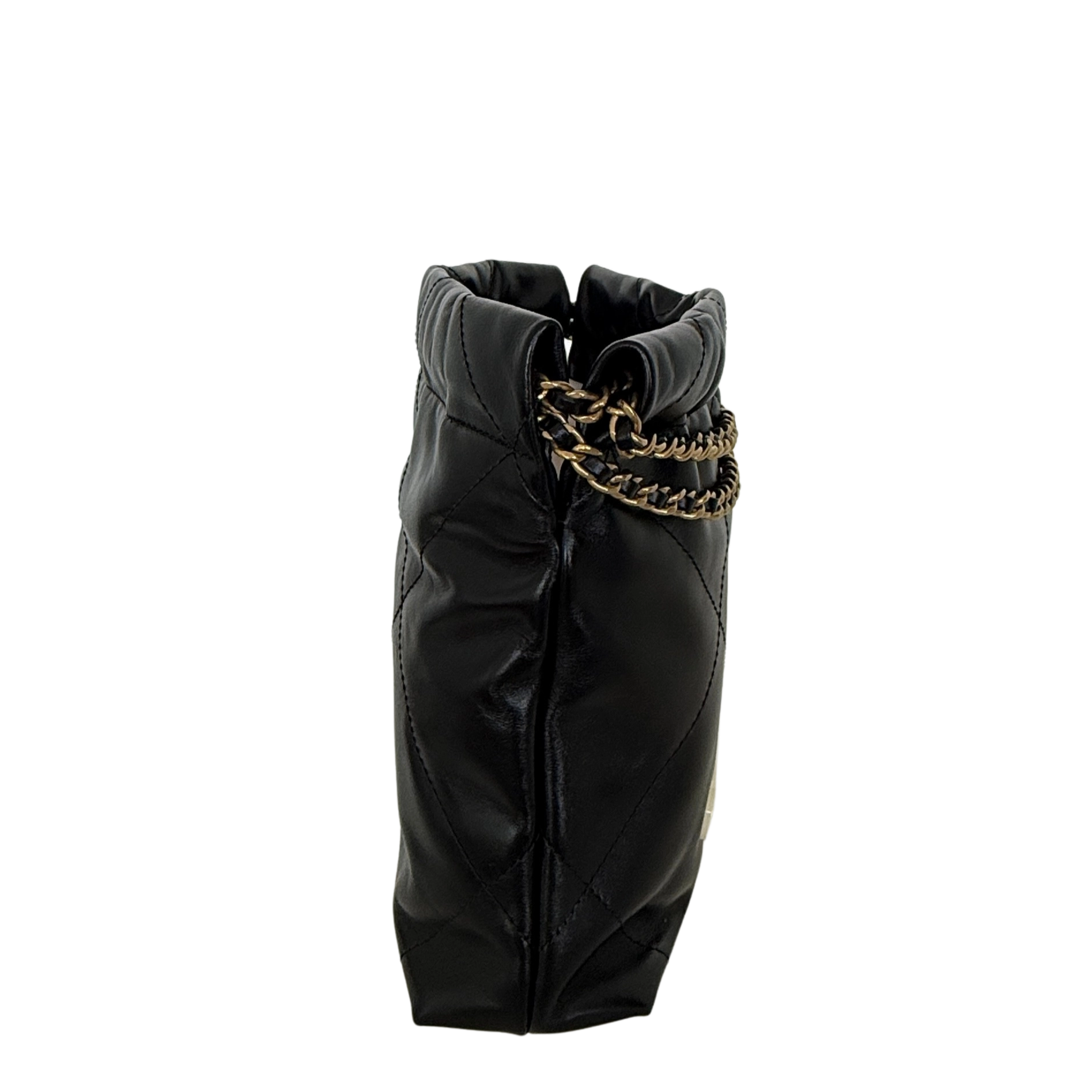Chanel Kleine Chanel 22 Tasche Schwarz aus Kalbsleder goldene Hardware / neuwertig Chanel