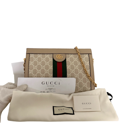Gucci Ophidia GG kleine Schultertasche Beige / neuwertig Gucci