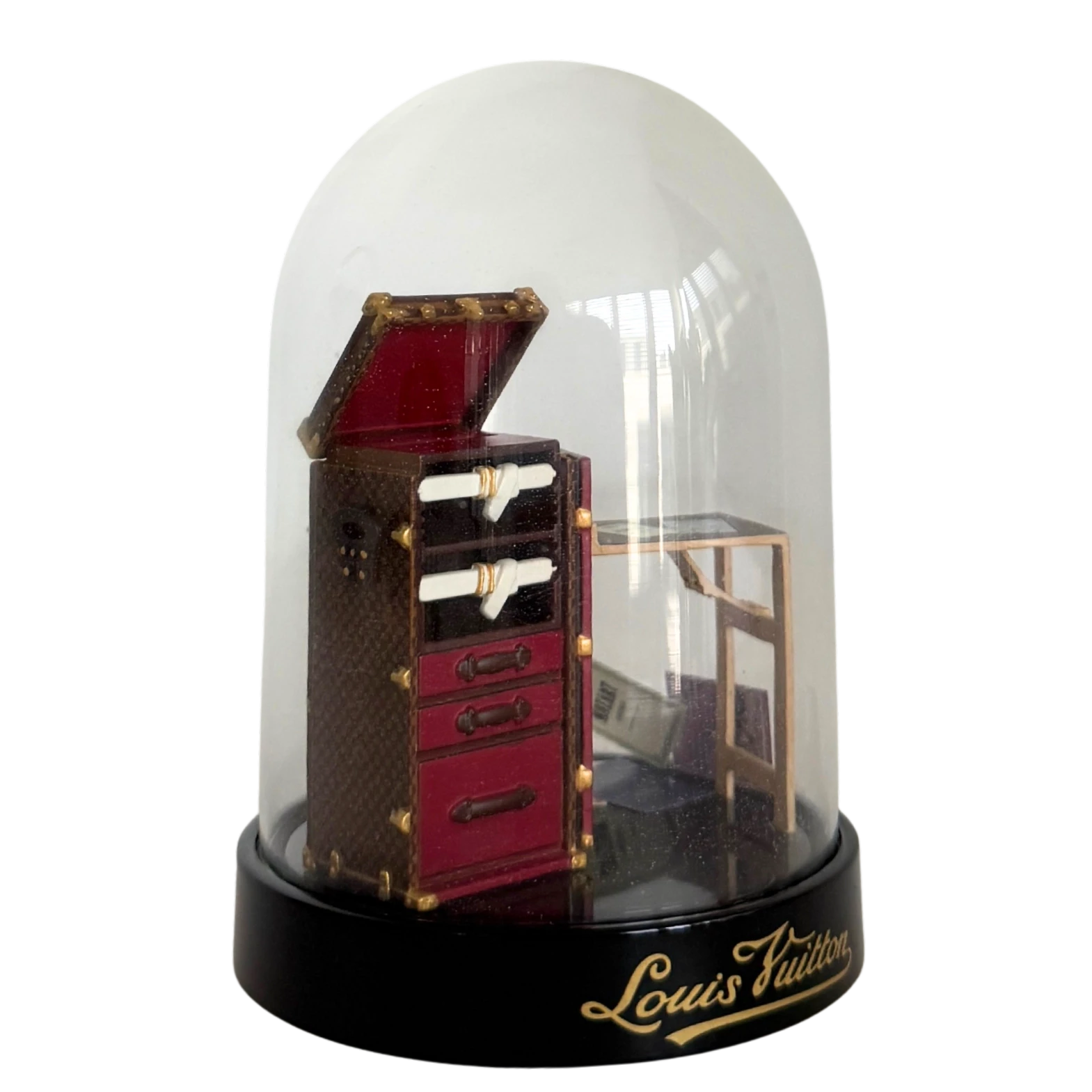 Louis Vuitton Schneekugel Stokowsi Trunk Desk Schwarz / sehr gut Louis Vuitton