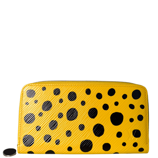 Louis Vuitton x Yayoi Kusama Zip Around Geldbörse in Epi-Leder M81960 Gelb Fullset / neuwertig Louis Vuitton