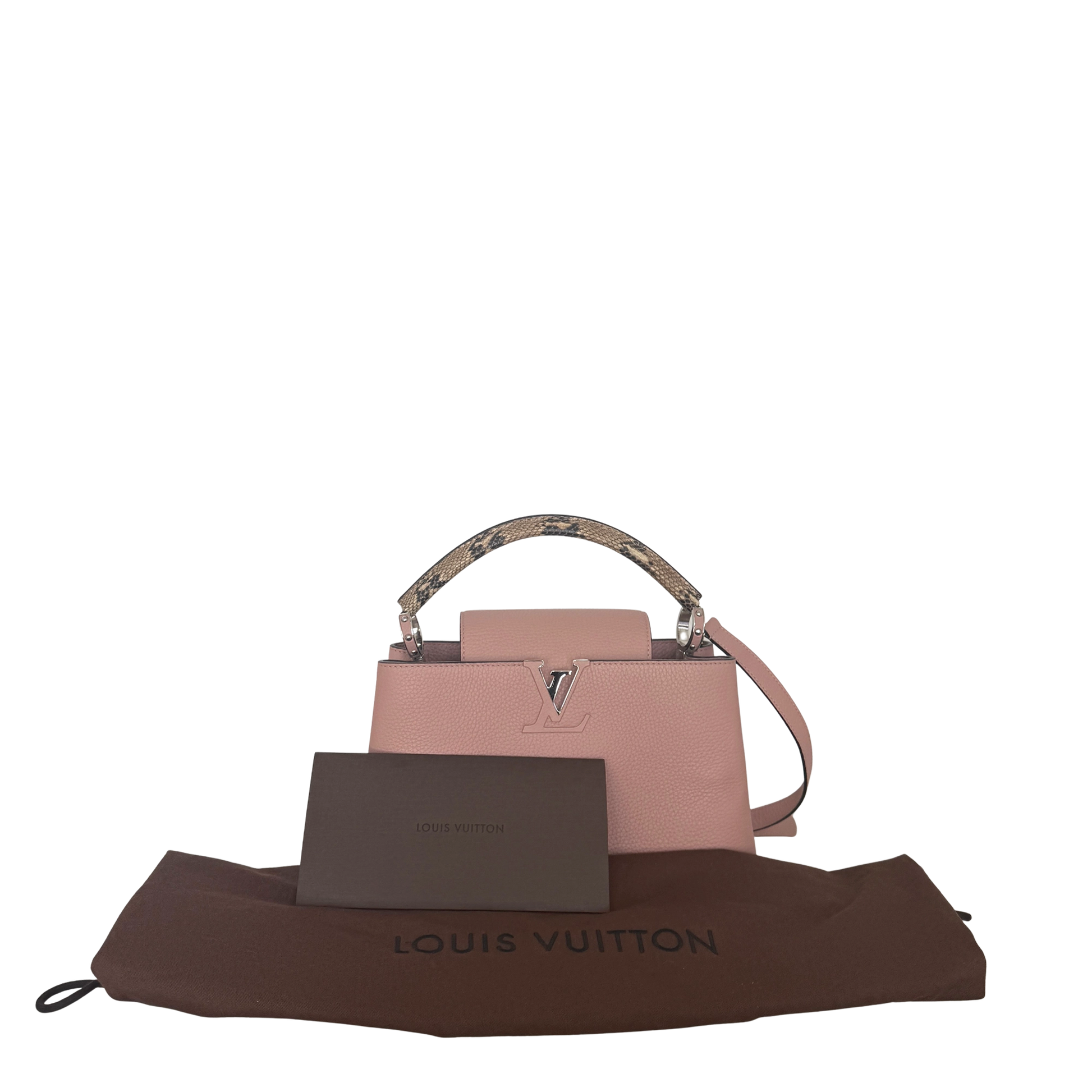 Louis Vuitton Capucines mit Schlangenledergriff Rosa N92801 / neuwertig Louis Vuitton