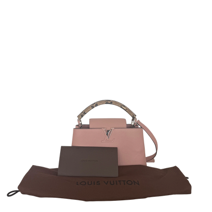 Louis Vuitton Capucines mit Schlangenledergriff Rosa N92801 / neuwertig Louis Vuitton