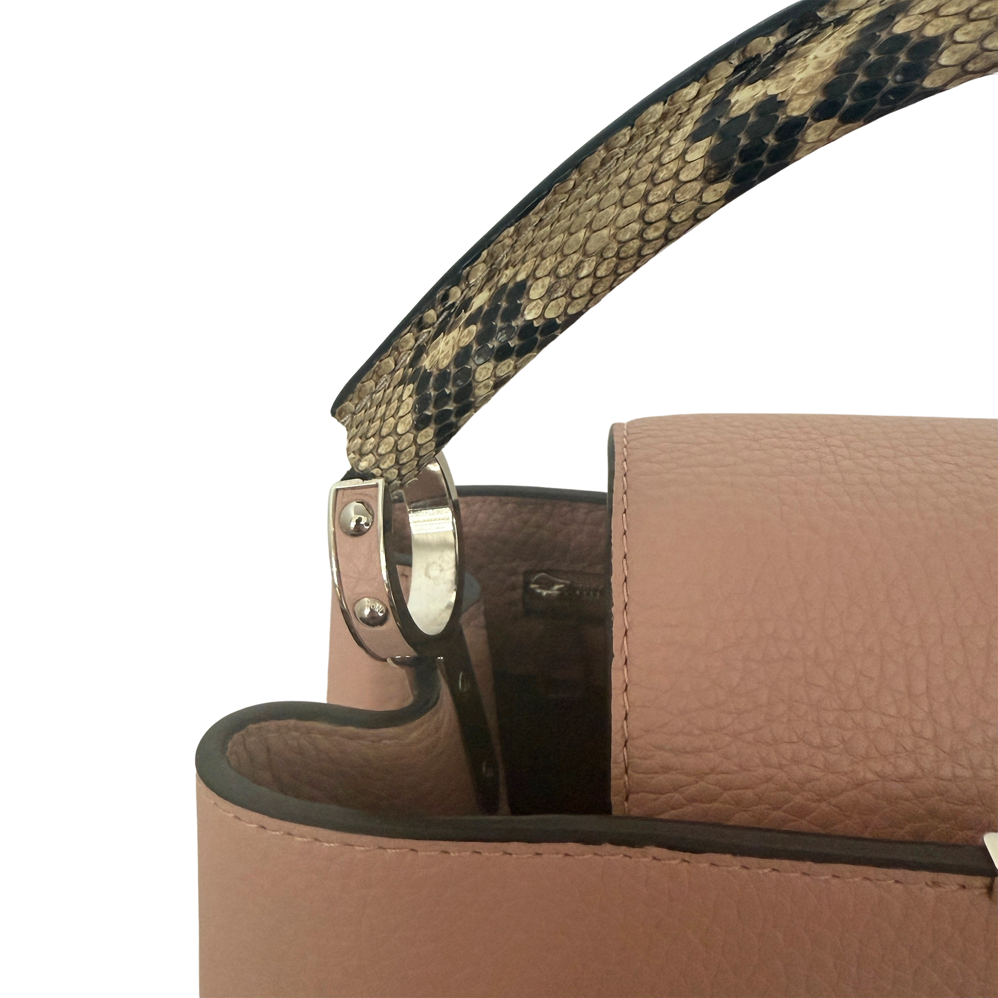 Louis Vuitton Capucines mit Schlangenledergriff Rosa N92801 / neuwertig Louis Vuitton