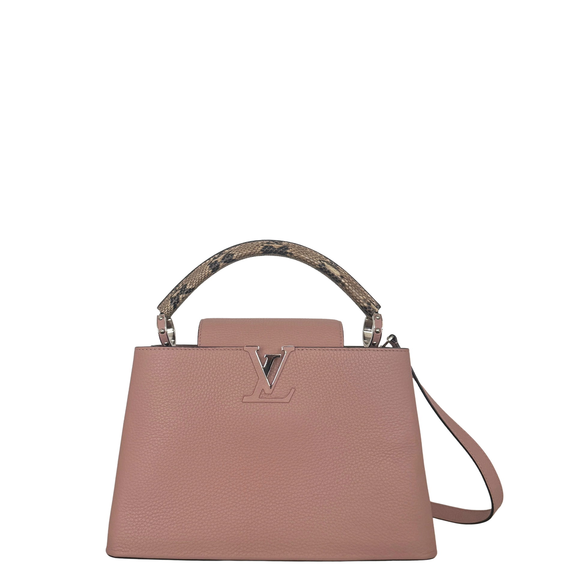 Louis Vuitton Capucines mit Schlangenledergriff Rosa N92801 / neuwertig Louis Vuitton