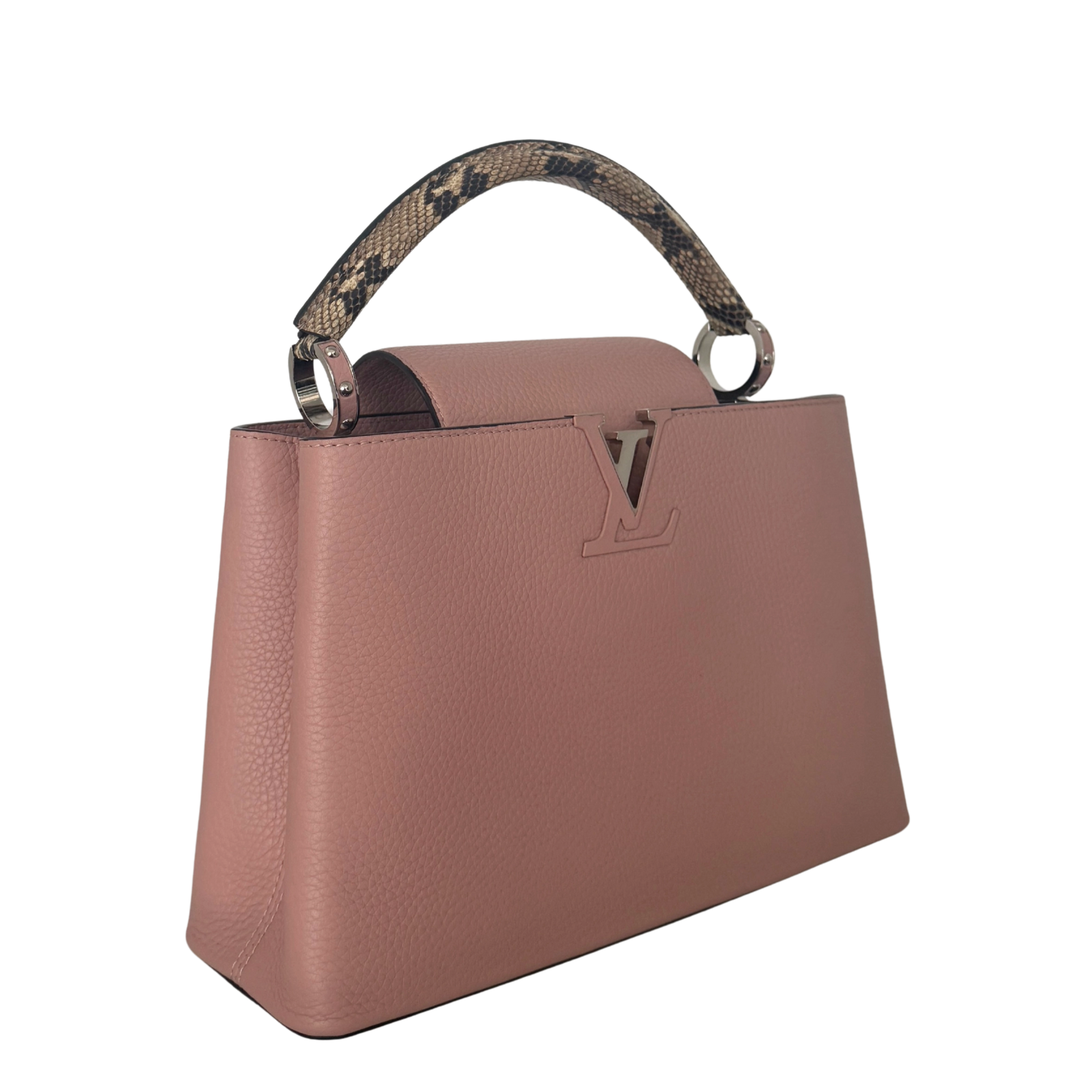 Louis Vuitton Capucines mit Schlangenledergriff Rosa N92801 / neuwertig Louis Vuitton
