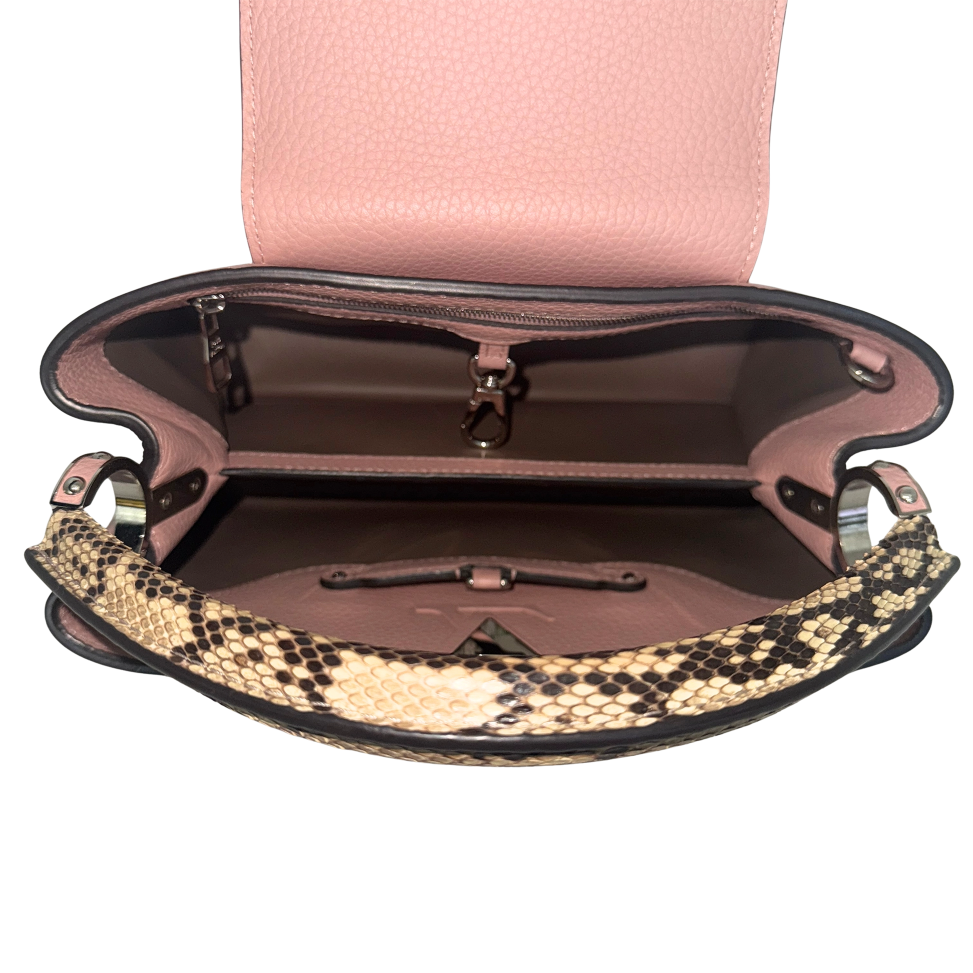 Louis Vuitton Capucines mit Schlangenledergriff Rosa N92801 / neuwertig Louis Vuitton