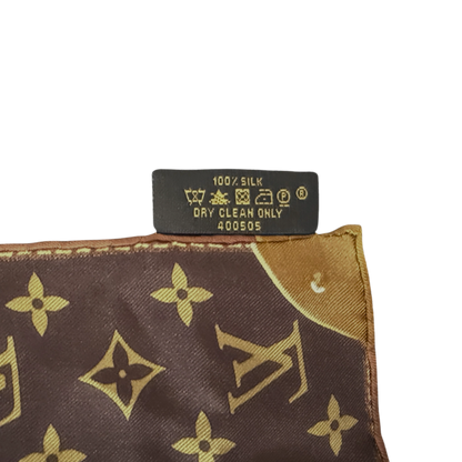 Louis Vuitton Monogram Classic Seidentuch Braun / neuwertig Louis Vuitton