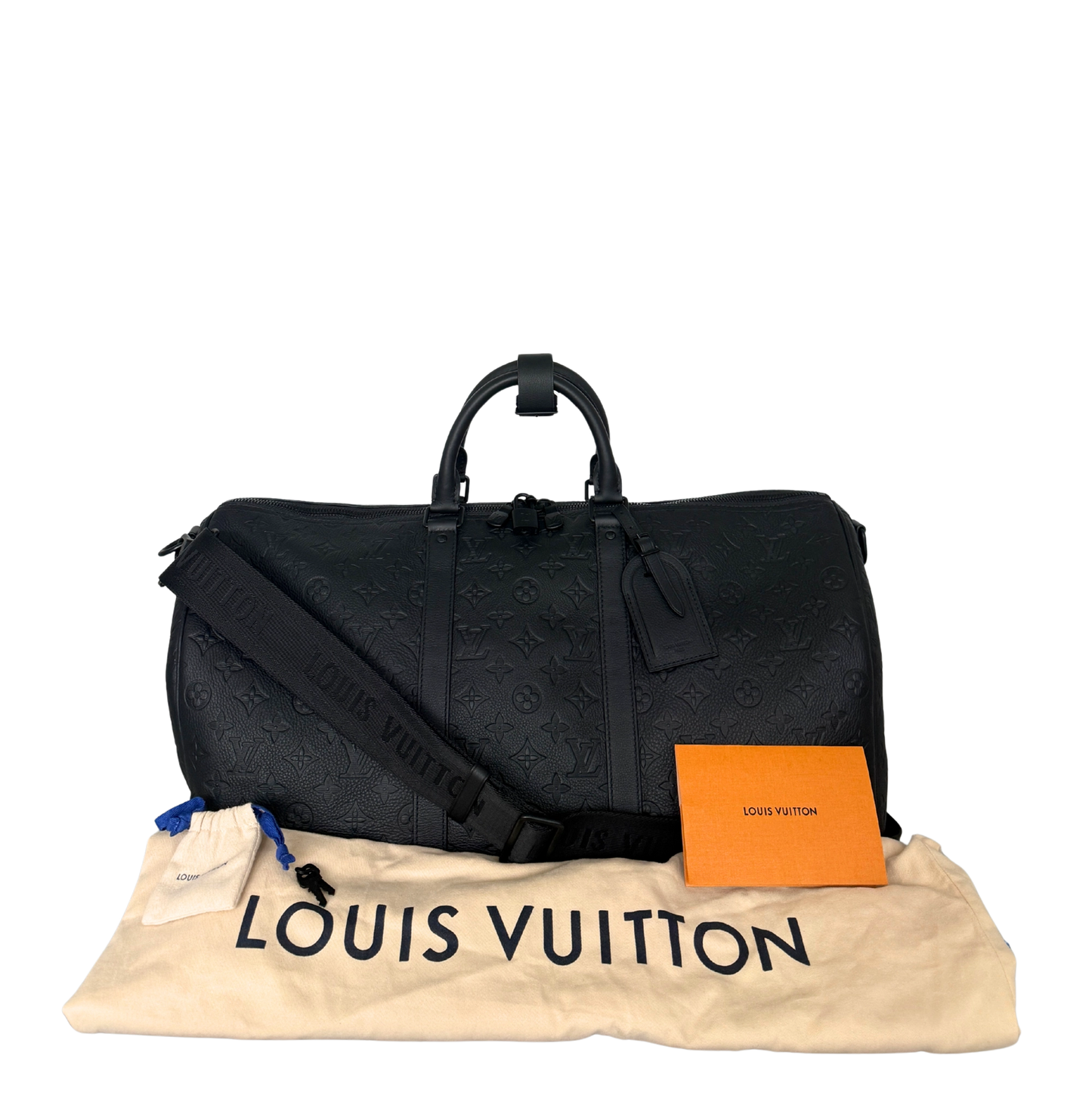 Louis Vuitton Keepall 50 mit Schulterriemen M44810 schwarz / neuwertig Louis Vuitton