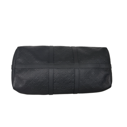 Louis Vuitton Keepall 50 mit Schulterriemen M44810 schwarz / neuwertig Louis Vuitton