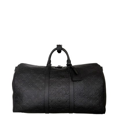 Louis Vuitton Keepall 50 mit Schulterriemen M44810 schwarz / neuwertig Louis Vuitton