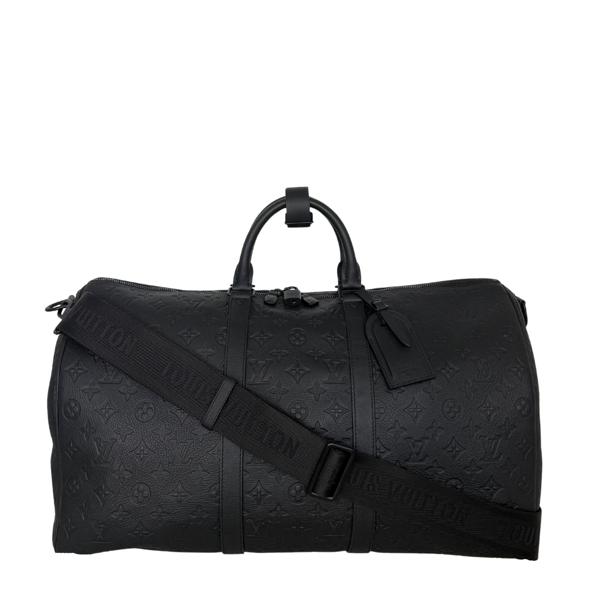 Louis Vuitton Keepall 50 mit Schulterriemen M44810 schwarz
