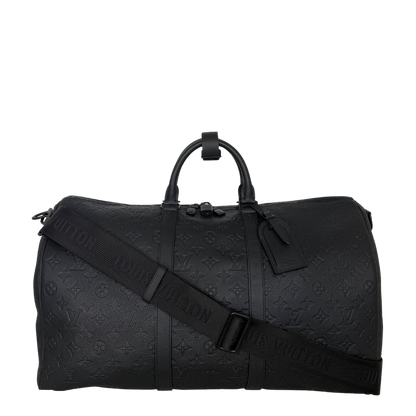 Louis Vuitton Keepall 50 mit Schulterriemen M44810 schwarz / neuwertig Louis Vuitton