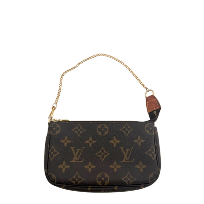 Louis Vuitton Mini Pochette M58009 Braun / gut Louis Vuitton