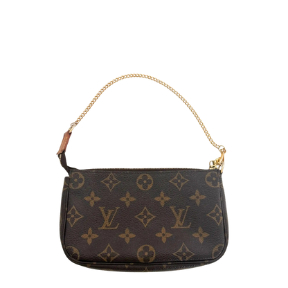 Louis Vuitton Mini Pochette M58009 Braun / gut Louis Vuitton