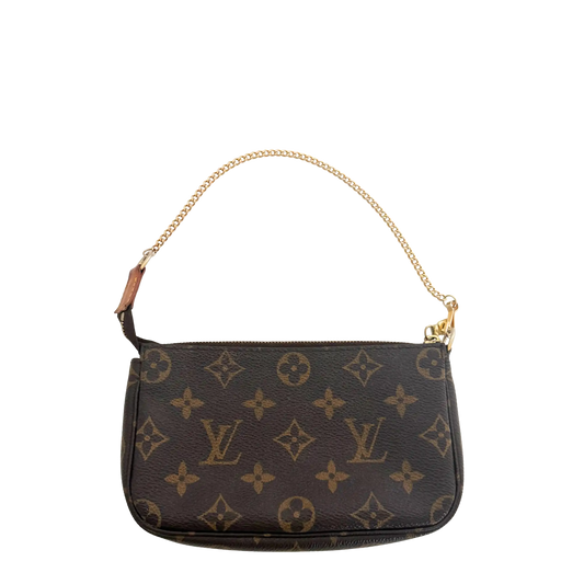 Louis Vuitton Mini Pochette M58009 Braun / gut Louis Vuitton