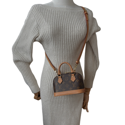 Louis Vuitton Nano Alma Monogram Canvas M82717 Braun Fullset / neuwertig Louis Vuitton