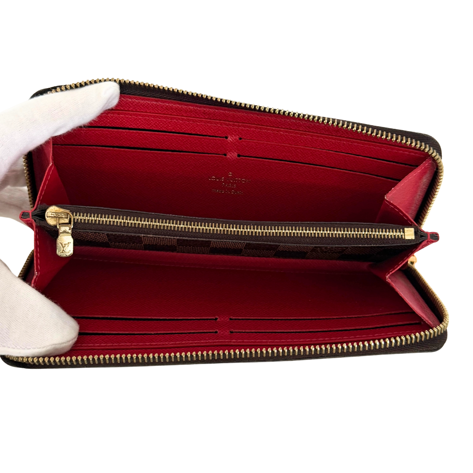 Louis Vuitton Clémence Geldbörse in Damier Ebene N60534 Braun / gut Louis Vuitton