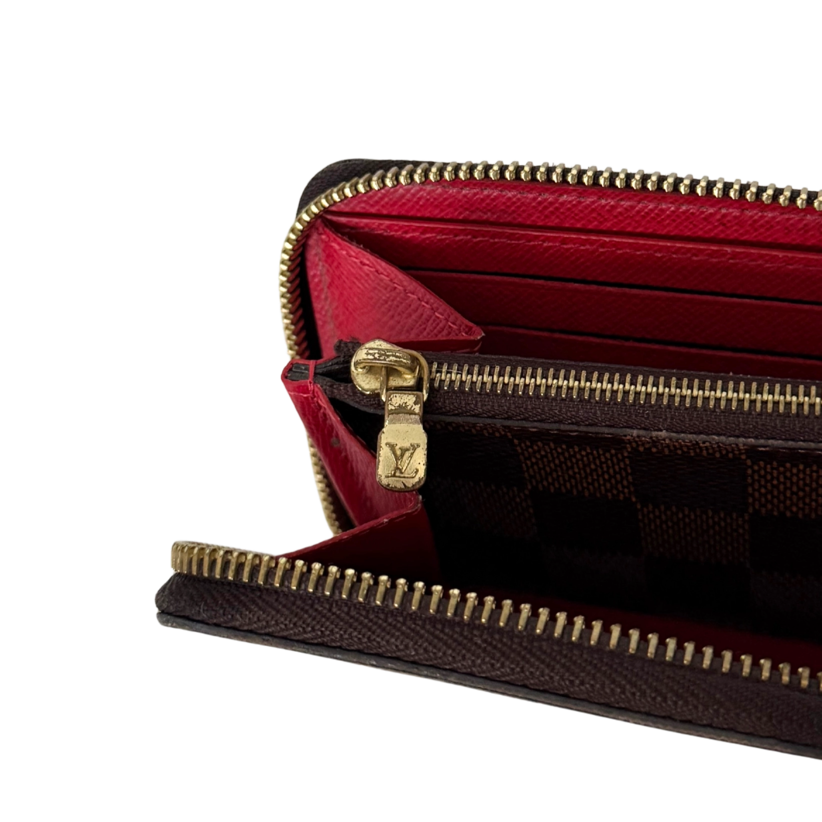 Louis Vuitton Clémence Geldbörse in Damier Ebene N60534 Braun / gut Louis Vuitton