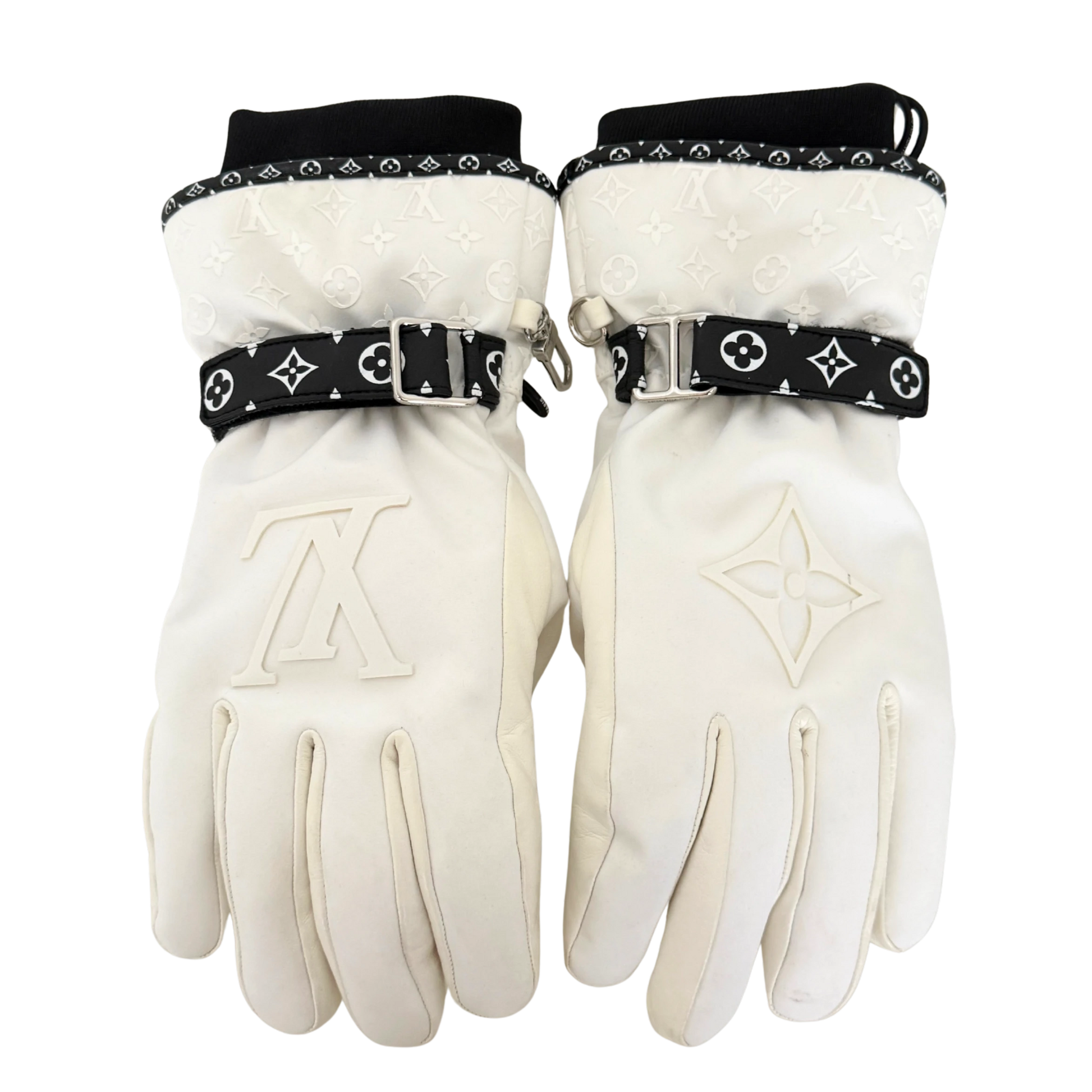 Louis Vuitton LV Snow Handschuhe Weiß / sehr gut Louis Vuitton