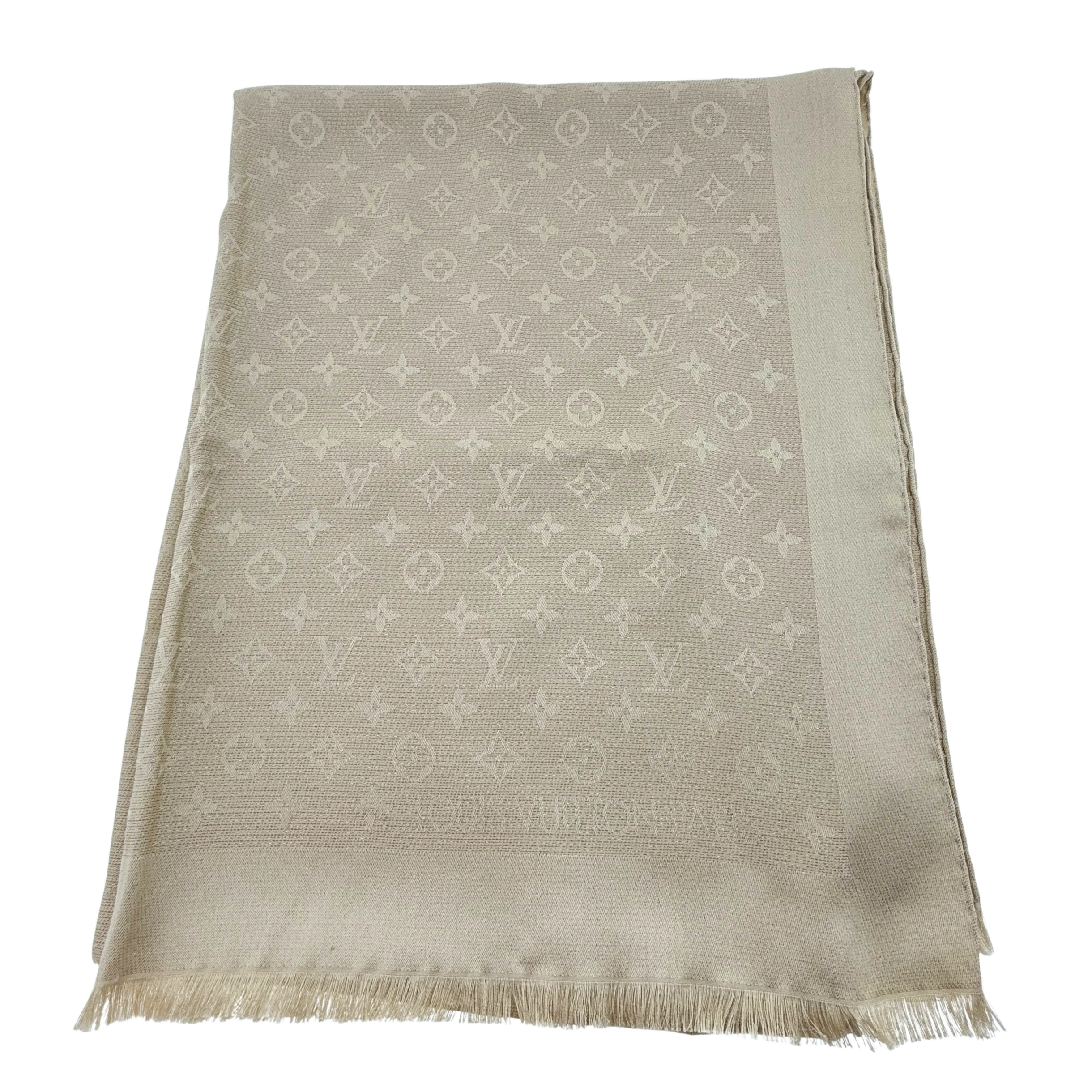 Louis Vuitton Monogram Shine Schal Beige / gut