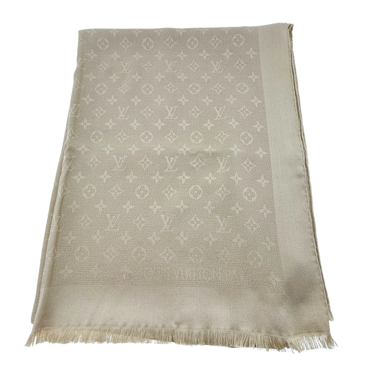 Louis Vuitton Monogram Shine Schal Beige / gut