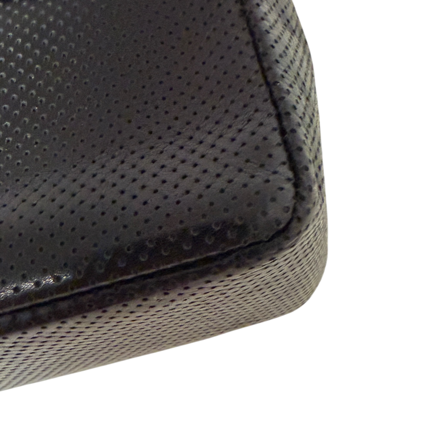Chanel Single Flap Bag Medium Lammleder perforiert  Schwarz/Weiß / sehr gut Chanel