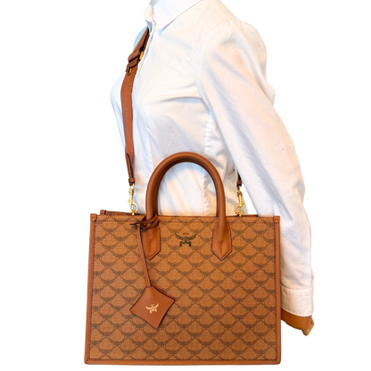 MCM Himmel Tote Bag in Lauretos-Canvas Cognac / neuwertig MCM