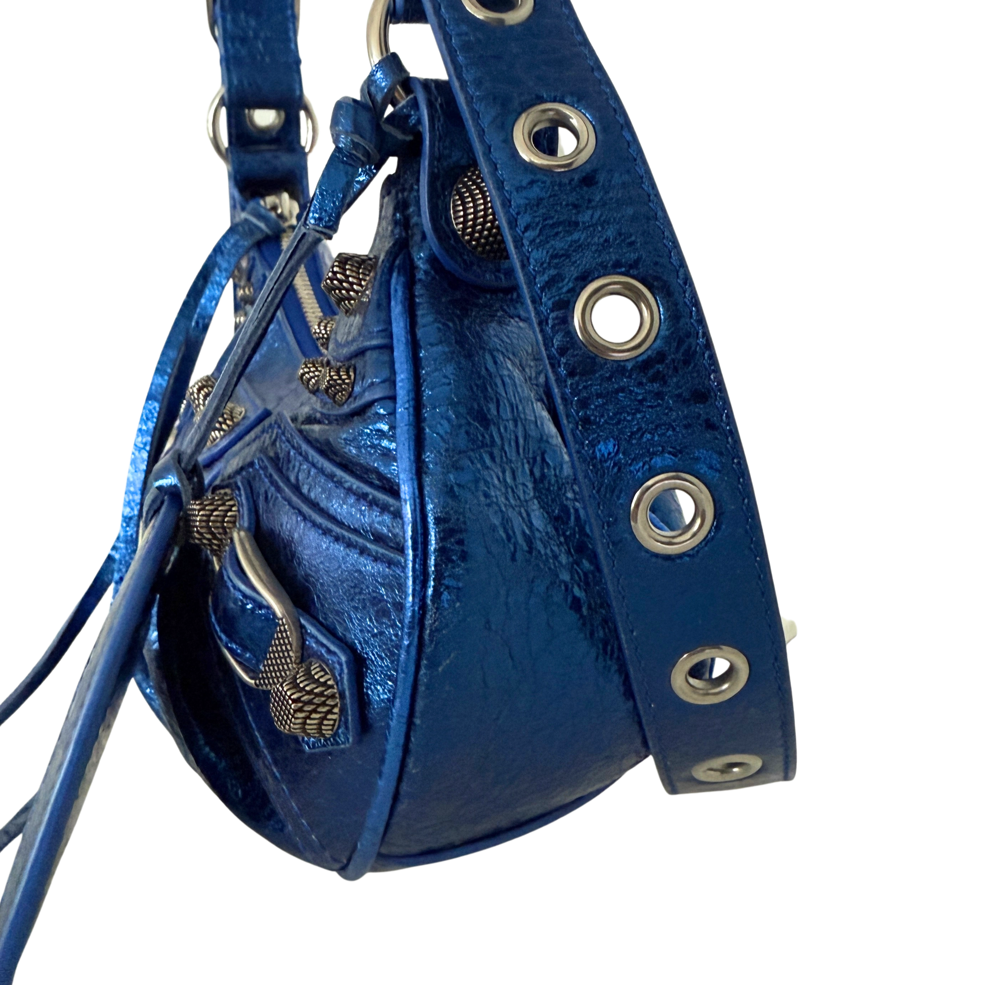 Balenciaga Le Cagole XS Metallic Blau / sehr gut Balenciaga