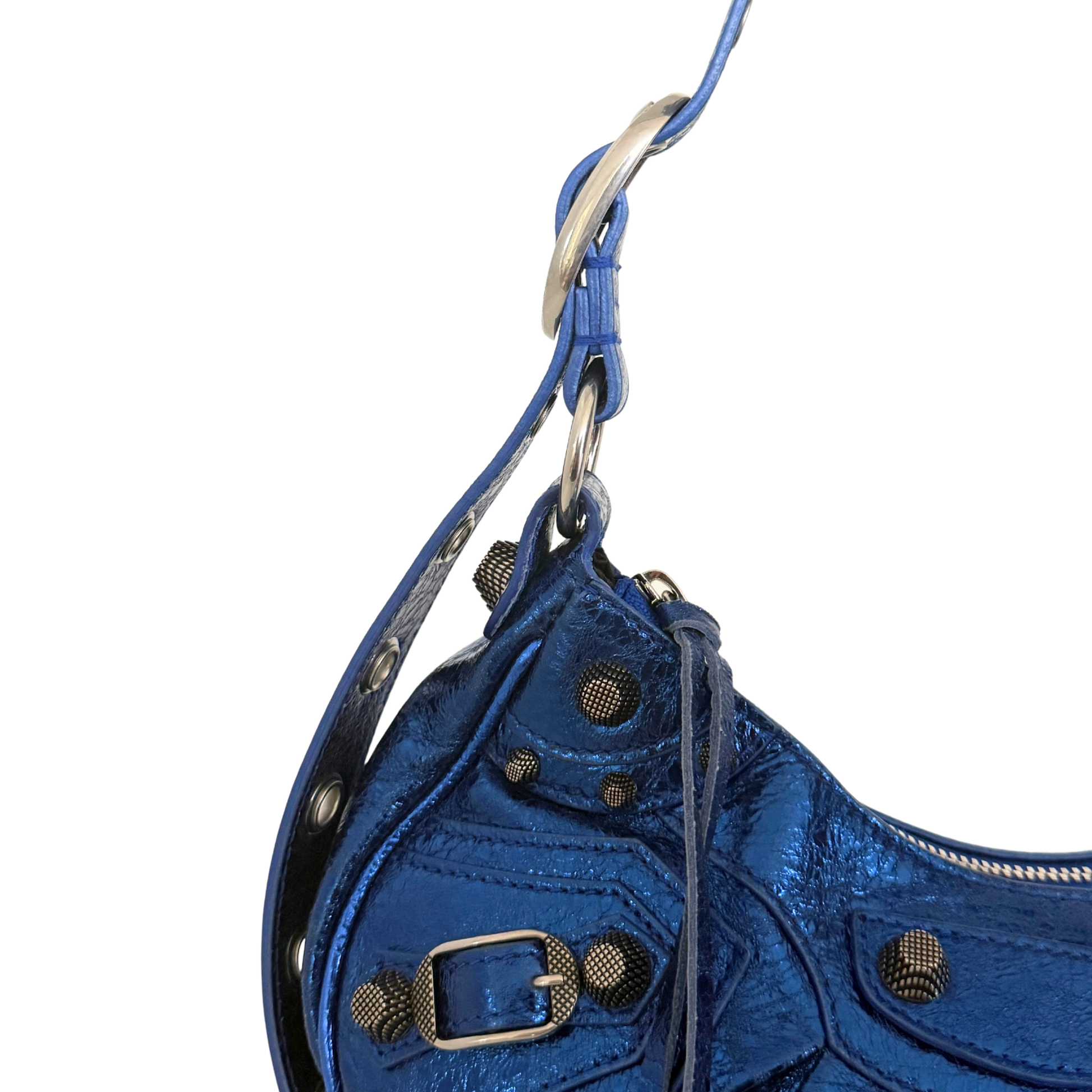 Balenciaga Le Cagole XS Metallic Blau / sehr gut Balenciaga