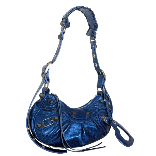 Balenciaga Le Cagole XS Metallic Blau / sehr gut Balenciaga