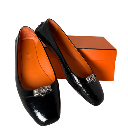 Hermès Liberty Ballerinas Größe 39 1/2 Schwarz / sehr gut Hermès