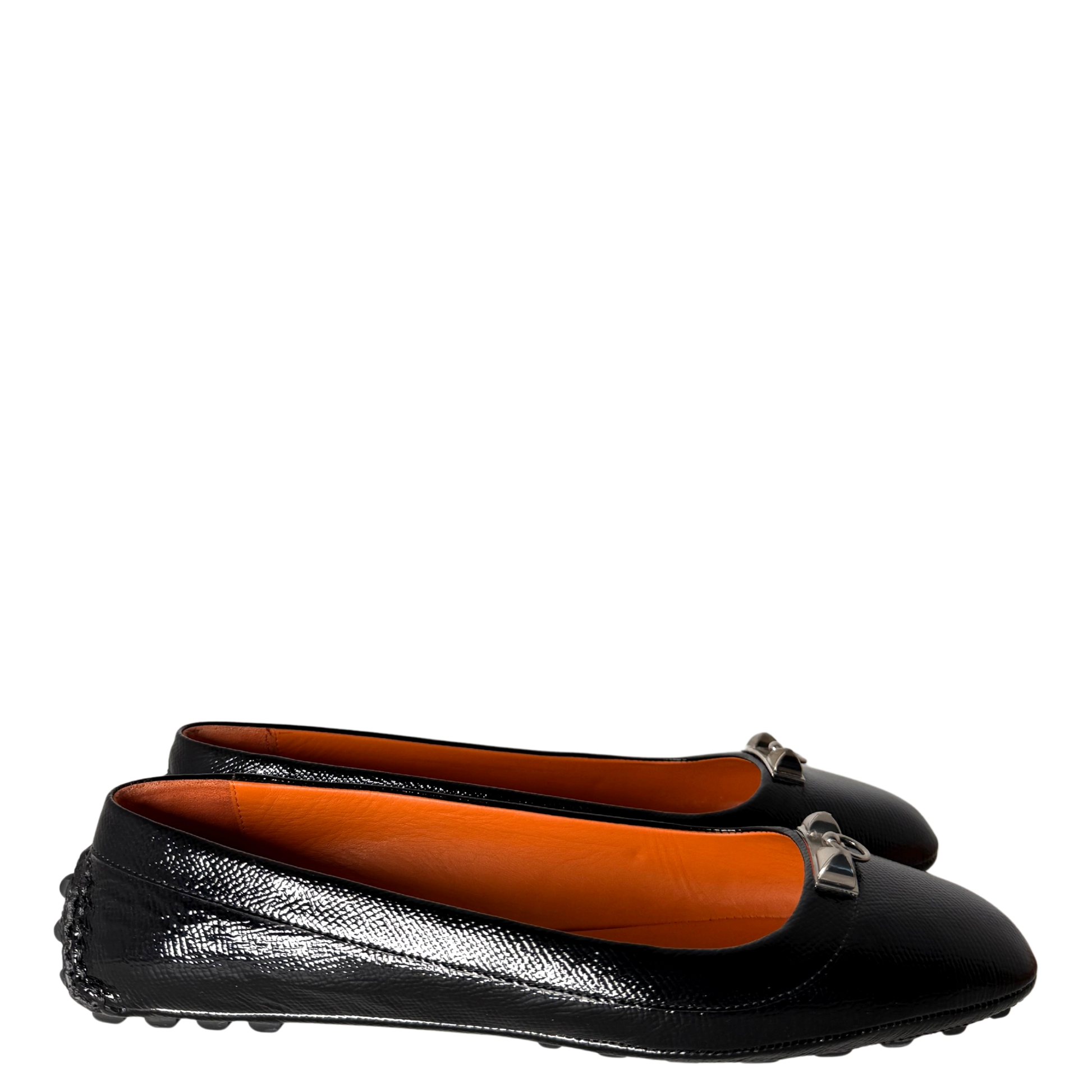 Hermès Liberty Ballerinas Größe 39 1/2 Schwarz / sehr gut Hermès