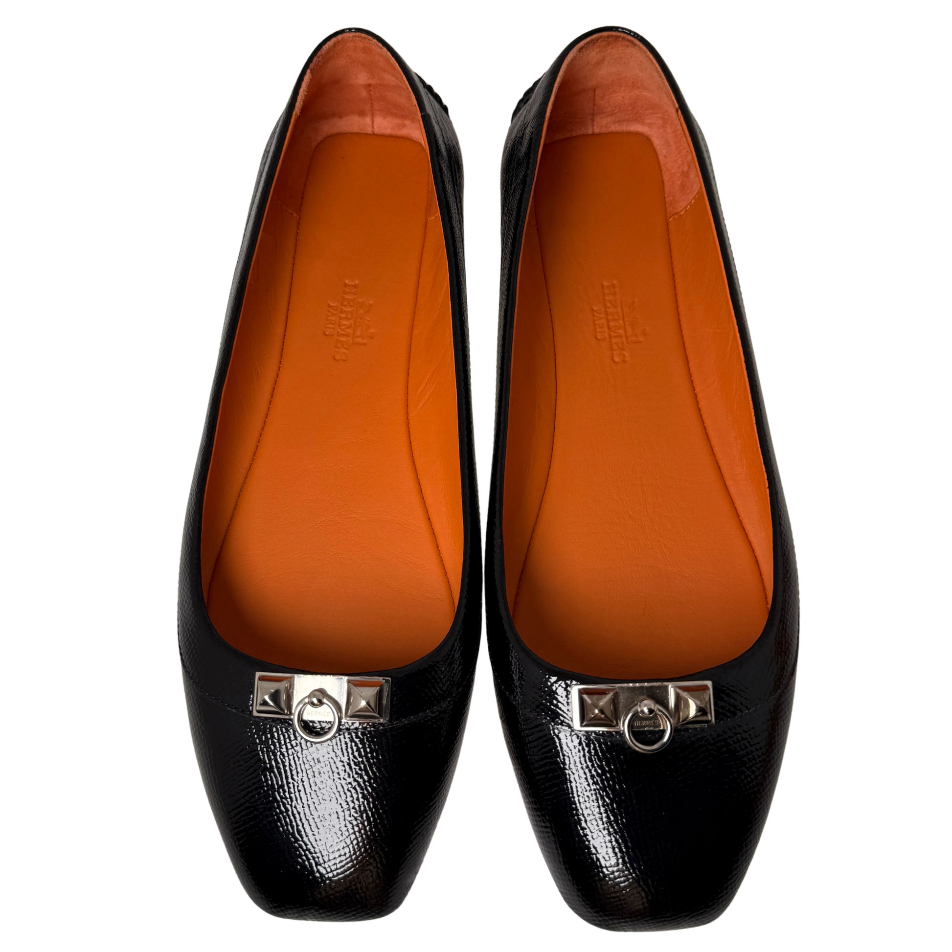 Hermès Liberty Ballerinas Größe 39 1/2 Schwarz / sehr gut Hermès